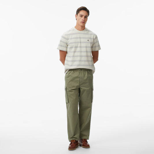 Calvin Klein Relaxed Straight Comfort Cotton Erkek Haki Pantolon