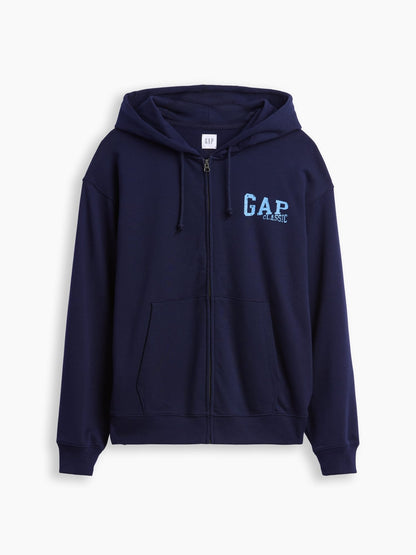 Lacivert Relaxed Gap Logo Fransız Havlu Kumaş Fermuarlı Sweatshirt