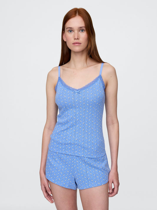 Mavi Pointelle Pijama Tank Top
