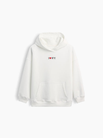 Beyaz Vintagesoft Oversized I Heart Ny Sweatshirt