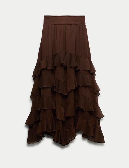Fırfır Detaylı Maxi Etek