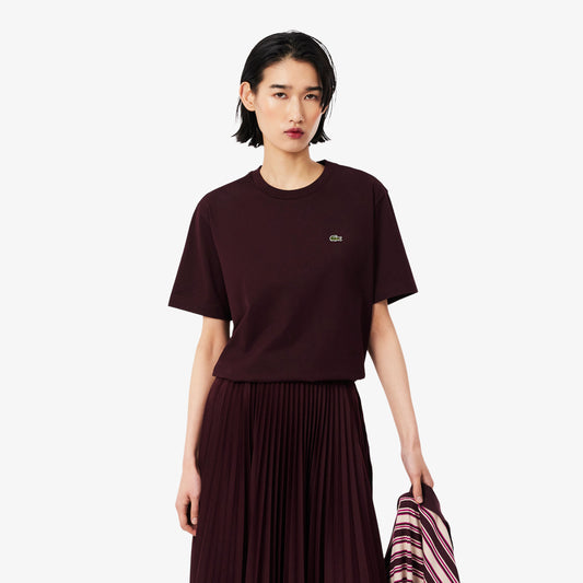 Lacoste Relaxed Fit Kadın Bordo T-shirt