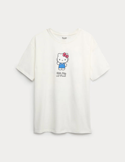 Saf Pamuklu Hello Kitty™ Baskılı Tişört (2-16 Yaş)