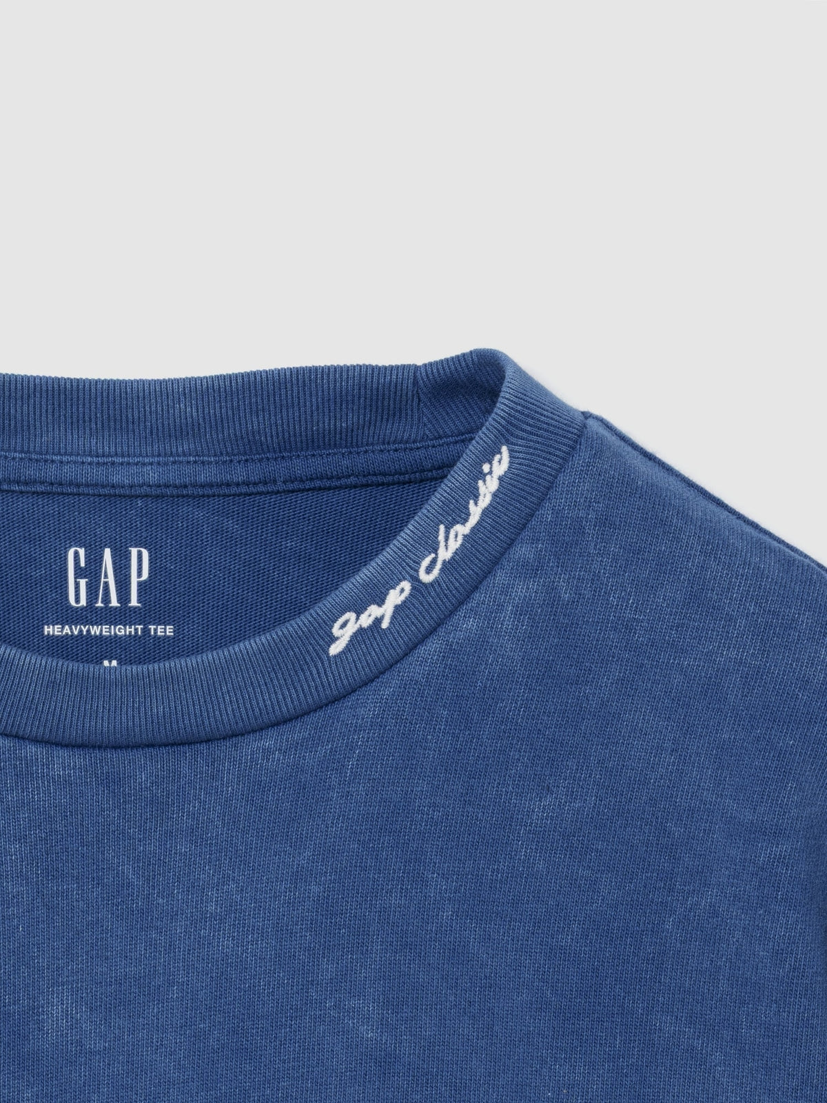 Mavi Heavyweight Gap Logo Relaxed Crop T-shirt