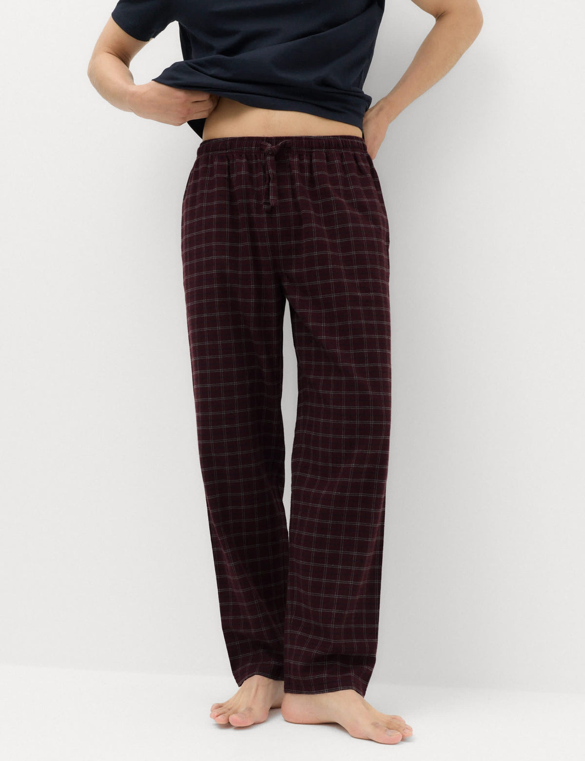2'li Saf Pamuklu Desenli Pijama Altı Seti