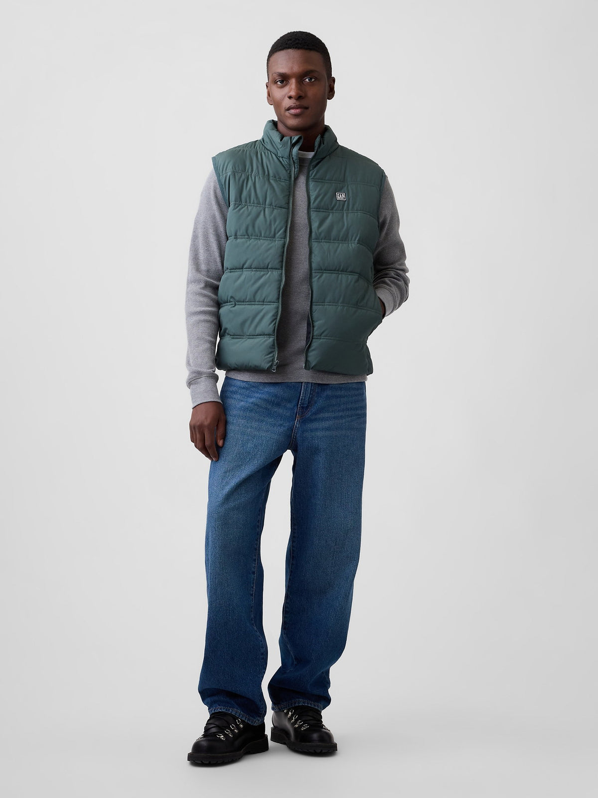 Koyu Yeşil Relaxed Puffer Şişme Yelek
