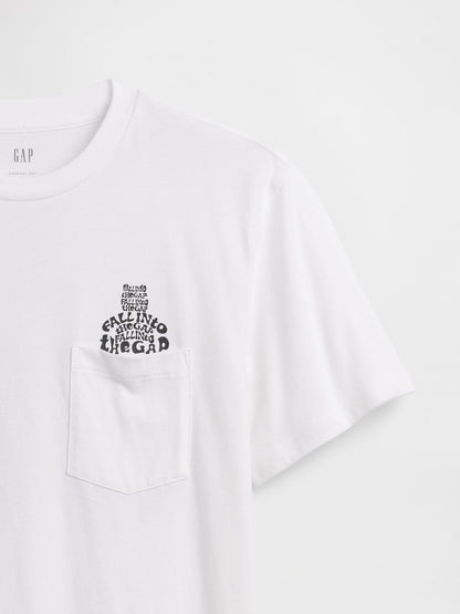 Beyaz Everyday Soft Relaxed Brannan Bear Cepli T-shirt