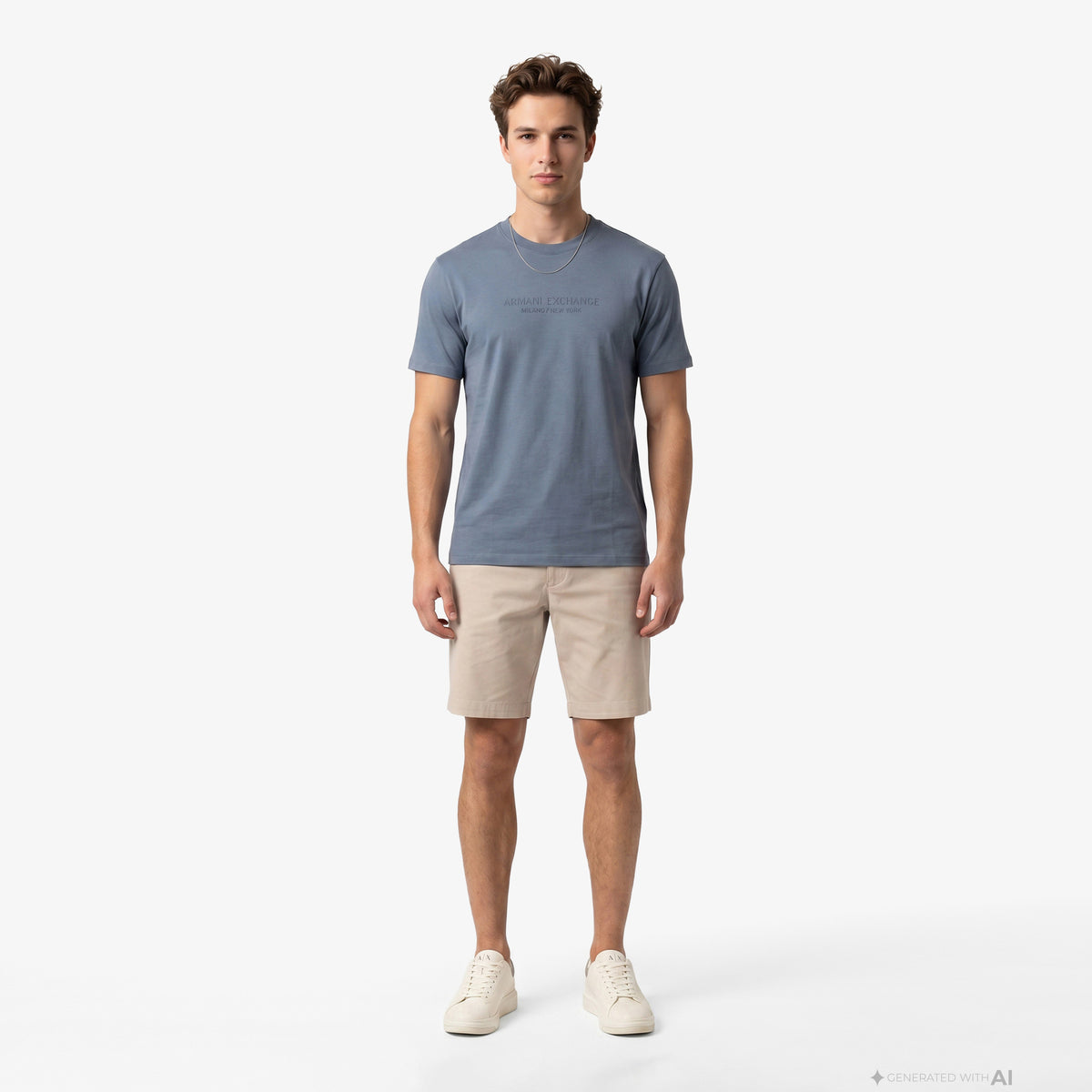 Armani Exchange Erkek Mavi T-shirt