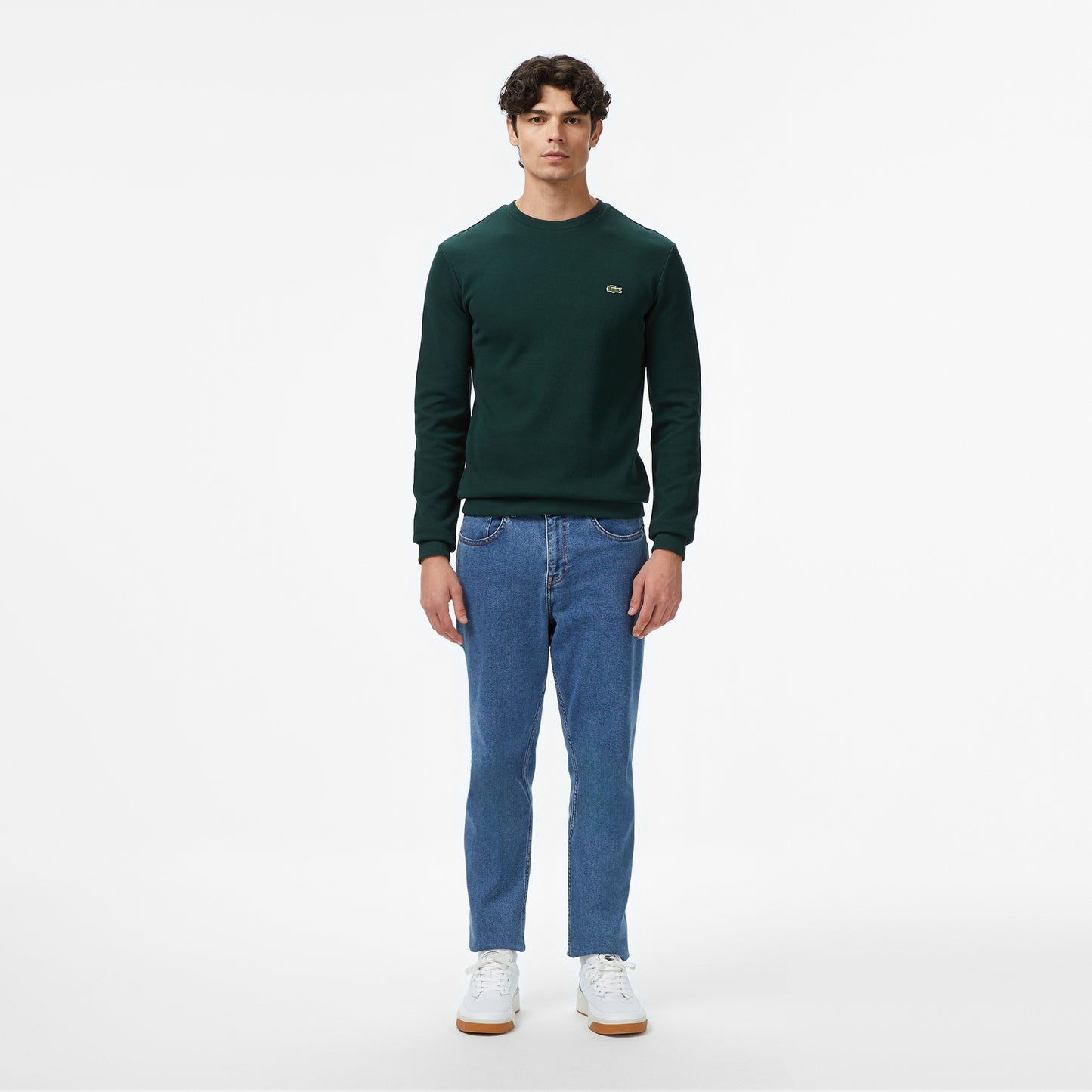Lacoste Regular Fit Uzun Kollu Bisiklet Yaka Erkek Koyu Yeşil T-shirt