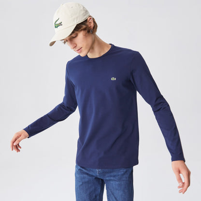 Lacoste Erkek Slim Fit Uzun Kollu Bisiklet Yaka Lacivert T-shirt