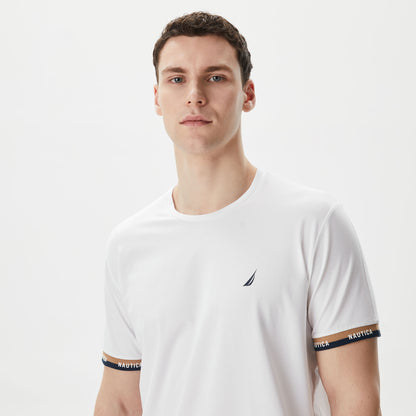 Nautica Erkek Beyaz Standart Fit T-shirt