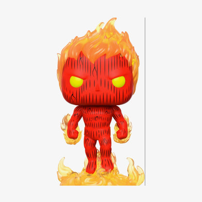 Funko Pop Marvel Fnatastic Four Human Torch Renkli Figür