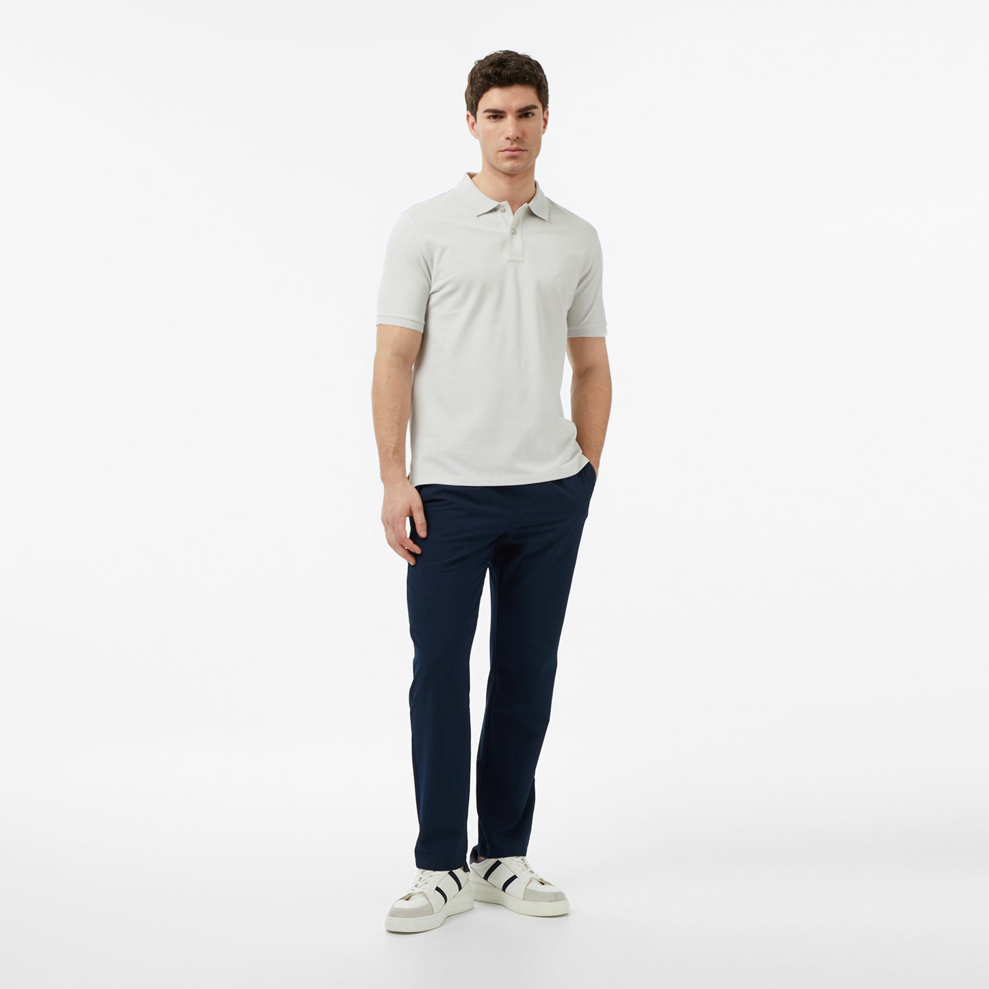 Nautica Erkek Gri Regular Fit Polo Yaka T-shirt