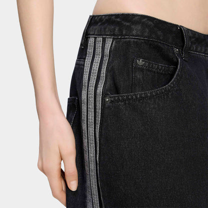 Adidas High Rise Barrel Kadın Siyah Jean Pantolon