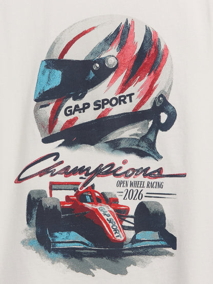 Beyaz Grafik Baskılı T-shirt