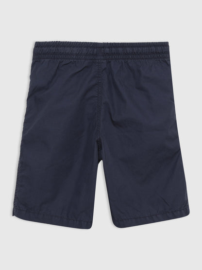 Lacivert Poplin Pull-on Şort