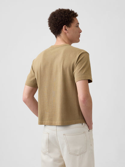 Açık Kahverengi Heavyweight Crop T-shirt