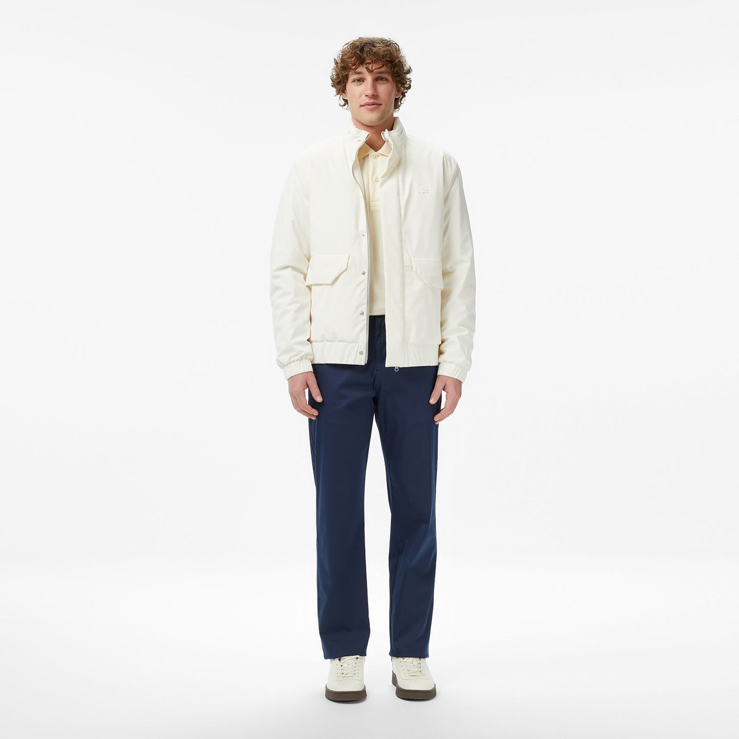 Lacoste Erkek Relaxed Fit Dik Yaka Bej Mont