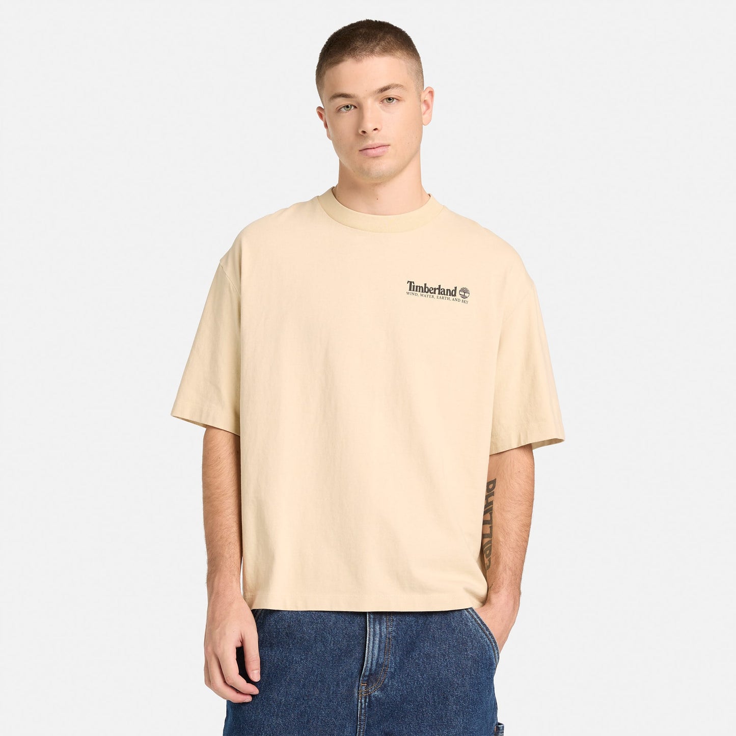 Timberland Outdoor Photo Back Graphic Erkek Gri T-shirt