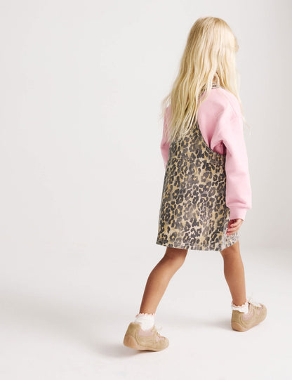 2 Parça Denim Leoparlı Çocuk Takımı