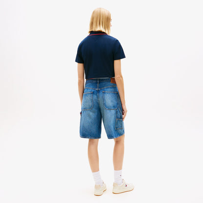 Tommy Hilfiger Cropped Short Sleeve Kadın Lacivert Polo