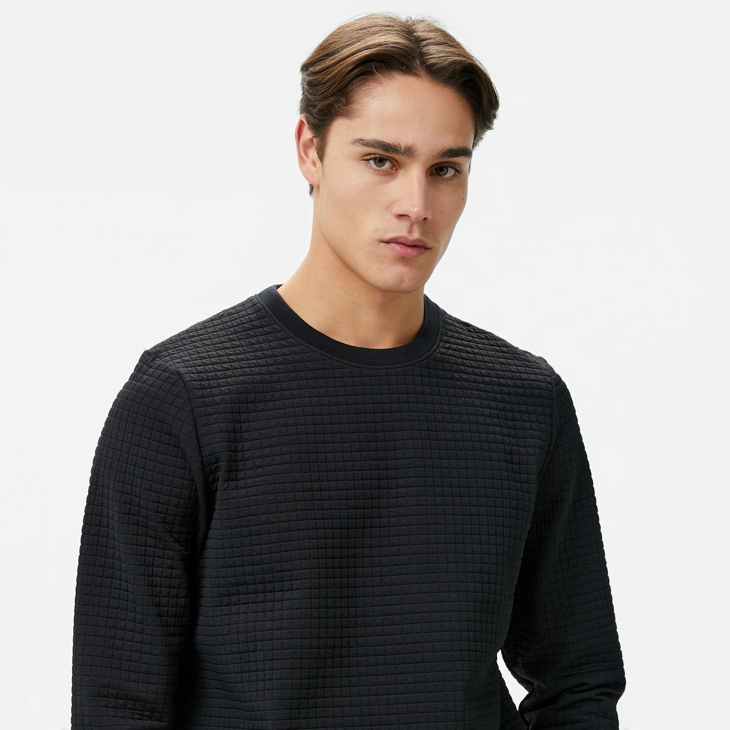 Under Armour Unstoppable Fleece Grid Crew Erkek Siyah Sweatshirt