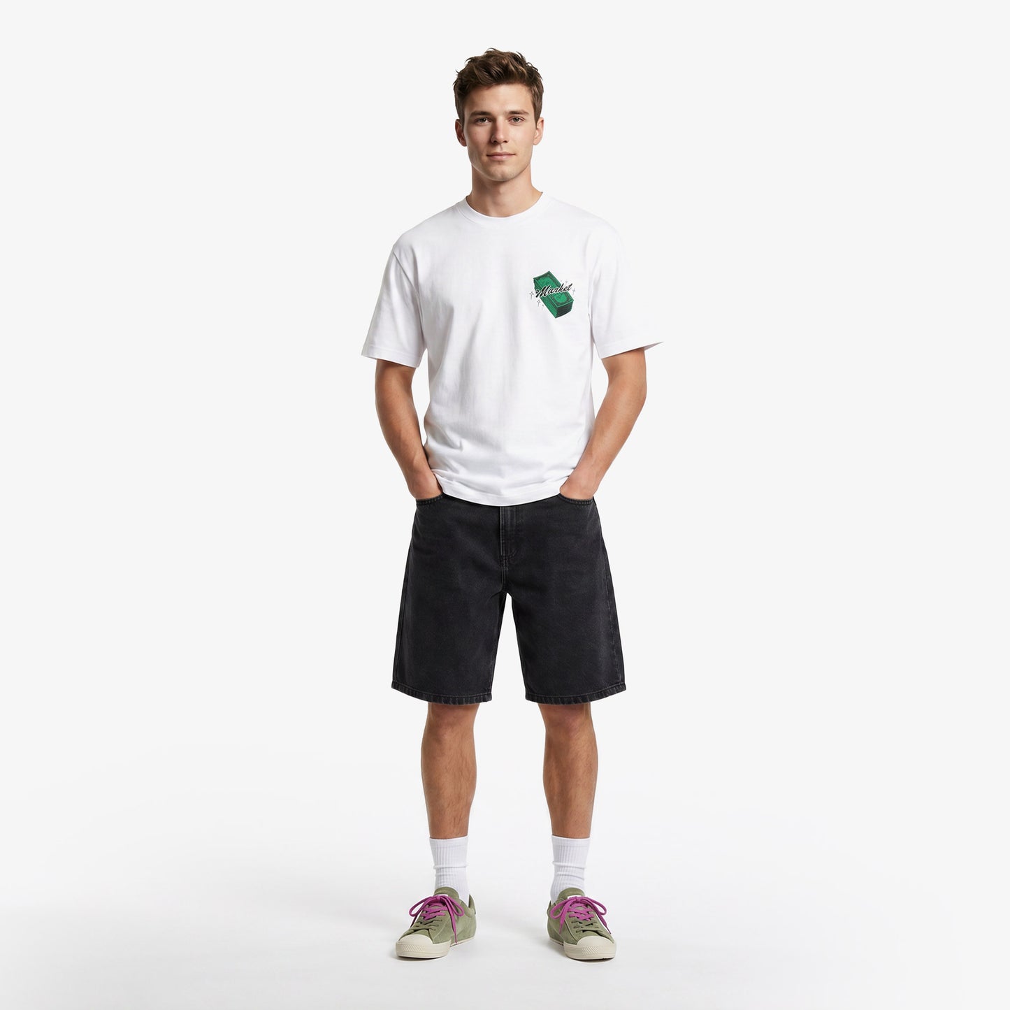 Market Call My Plug Erkek Beyaz T-shirt