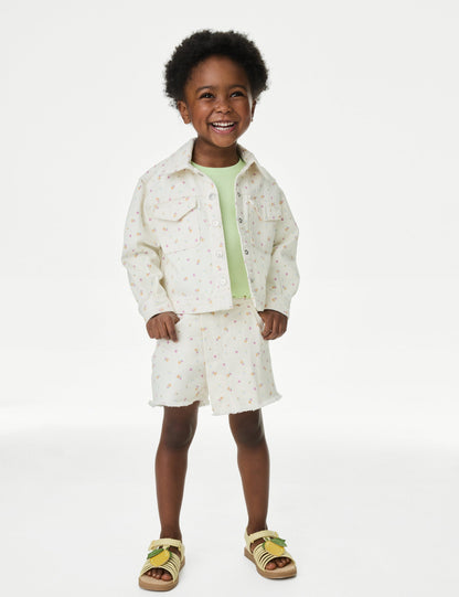 3'lü Çiçek Desenli Outfit Set (2-8 Yaş)