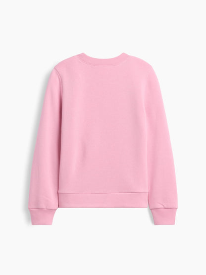 Açık Mavi Bisiklet Yaka Grafik Baskılı Sweatshirt