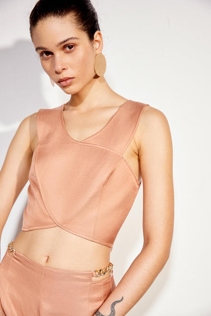 Askılı Crop Pudra Büstiyer