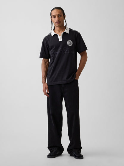 Beyaz Relaxed Gap Logo Rugby Polo T-shirt