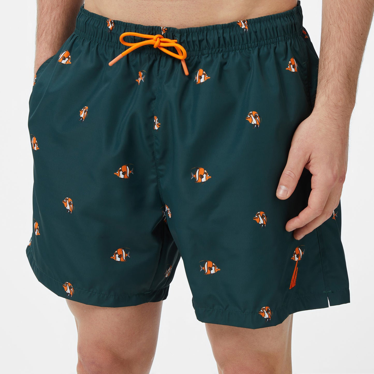 Nautica Erkek Yeşil Regular Fit Desenli Deniz Şortu