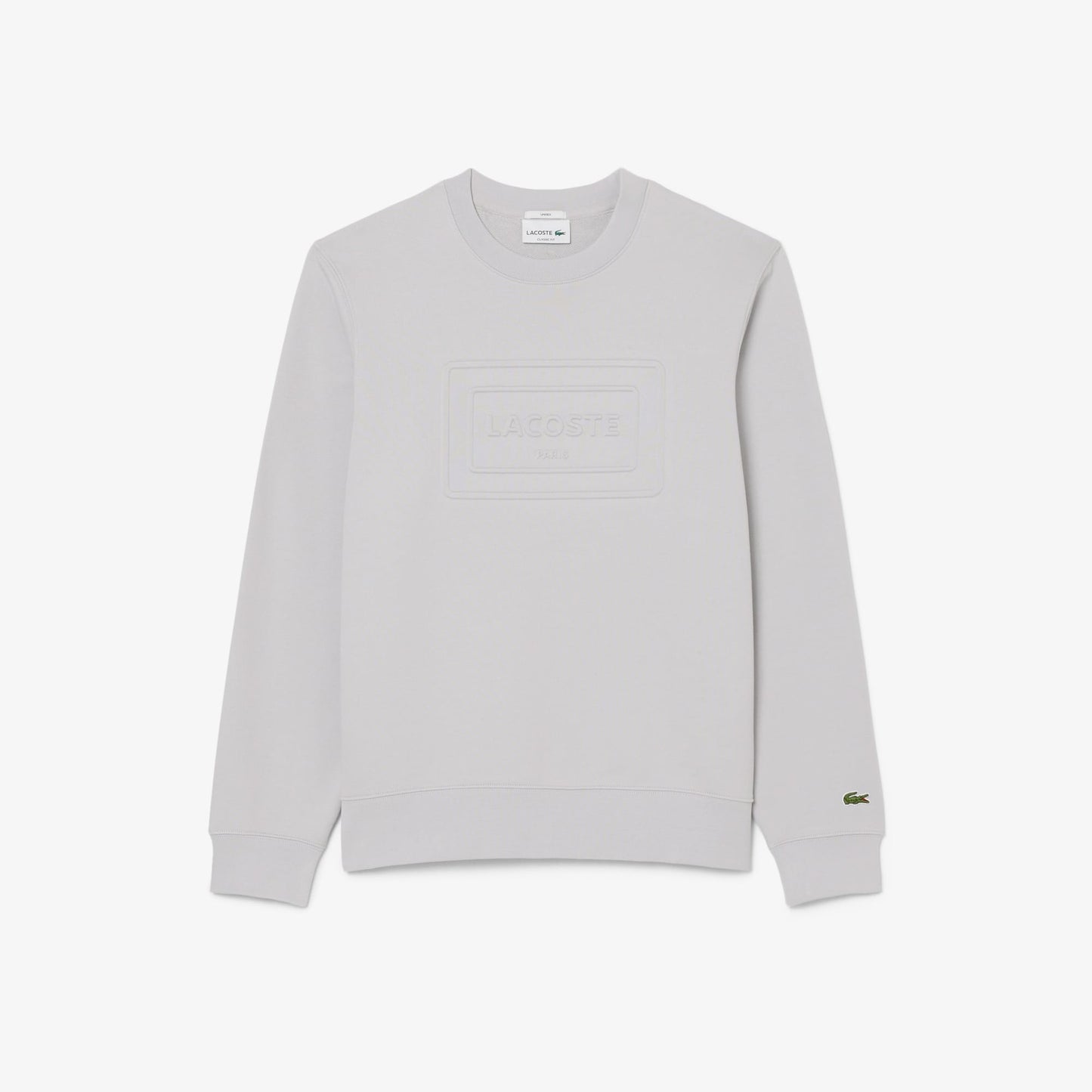 Lacoste Unisex Classic Fit Bisiklet Yaka Baskılı Gri Sweatshirt
