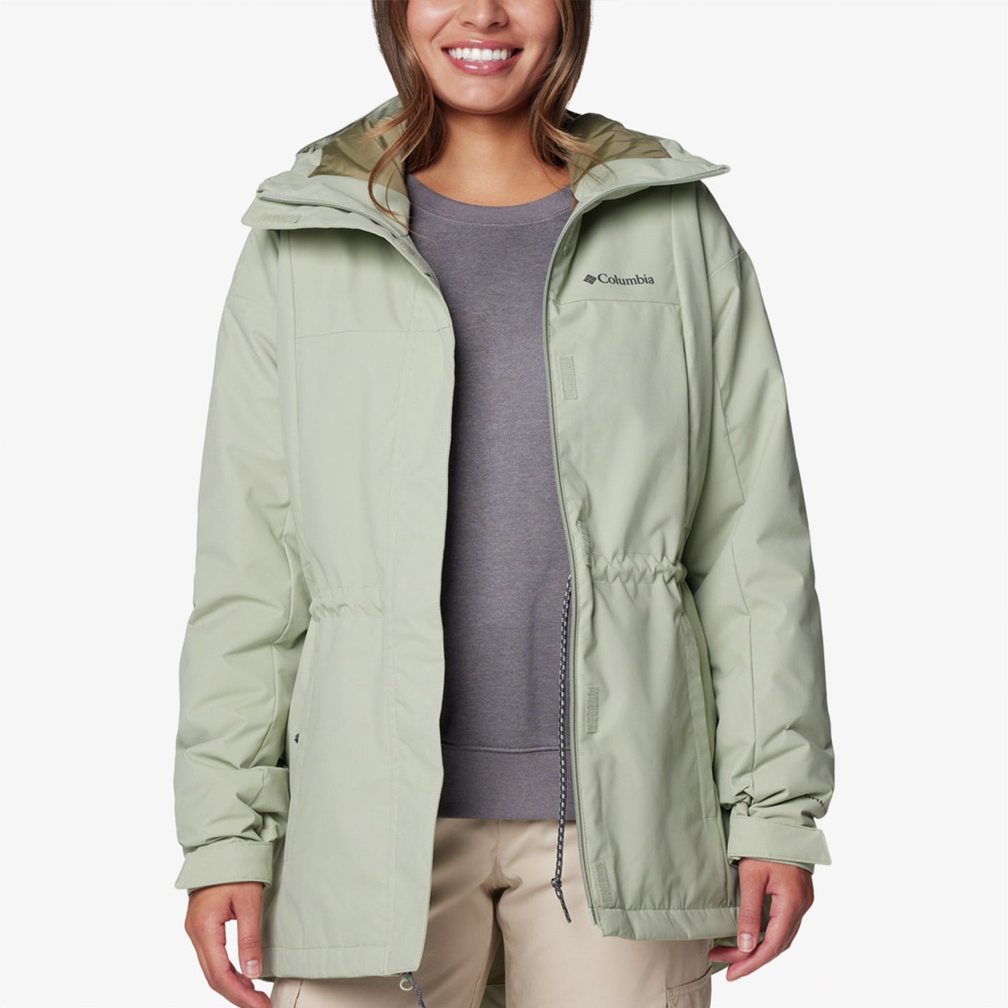 Columbia Siyah Hikebound Ii Long Insulated Kadın Yeşil Mont