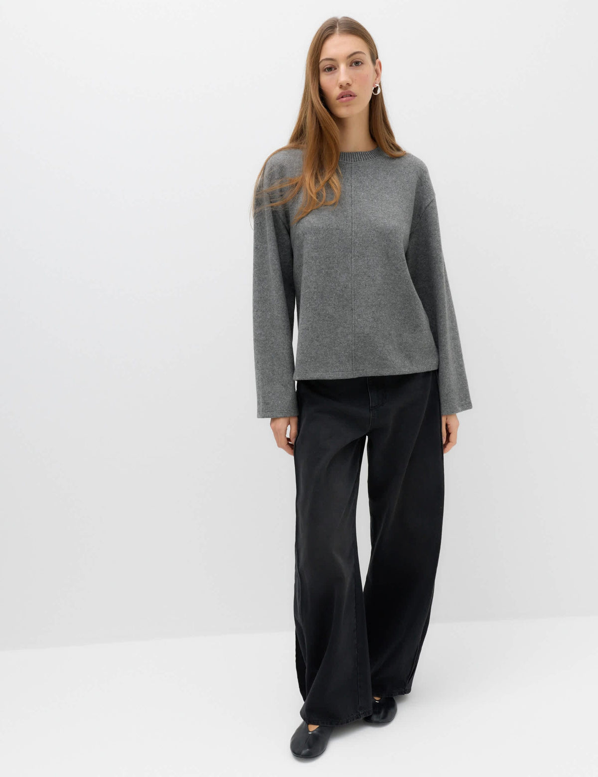 Dokulu Bisiklet Yaka Sweatshirt