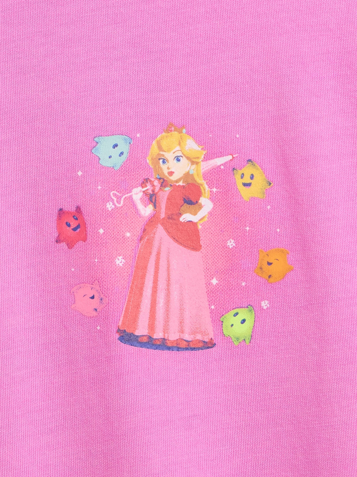 Pembe Süper Mario Relaxed Grafik Baskılı T-shirt