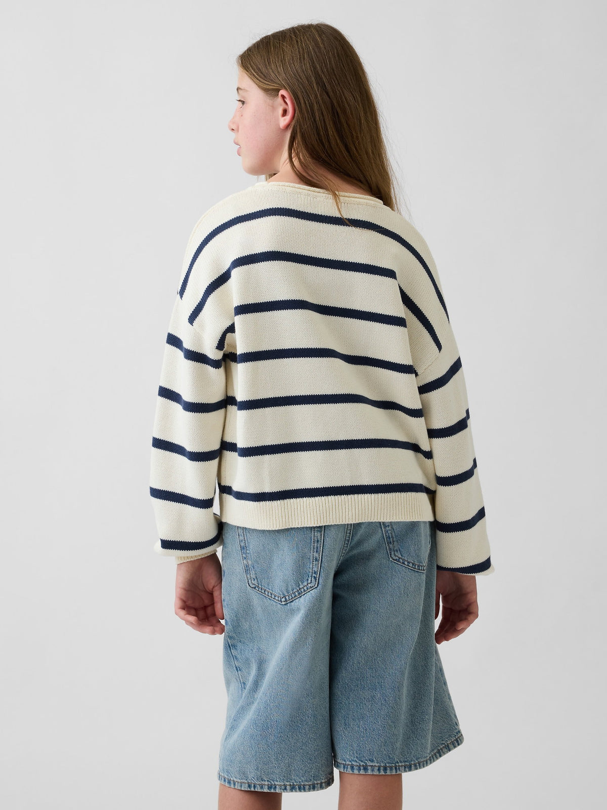 Gri %100 Pamuk Oversized Rollneck Kazak
