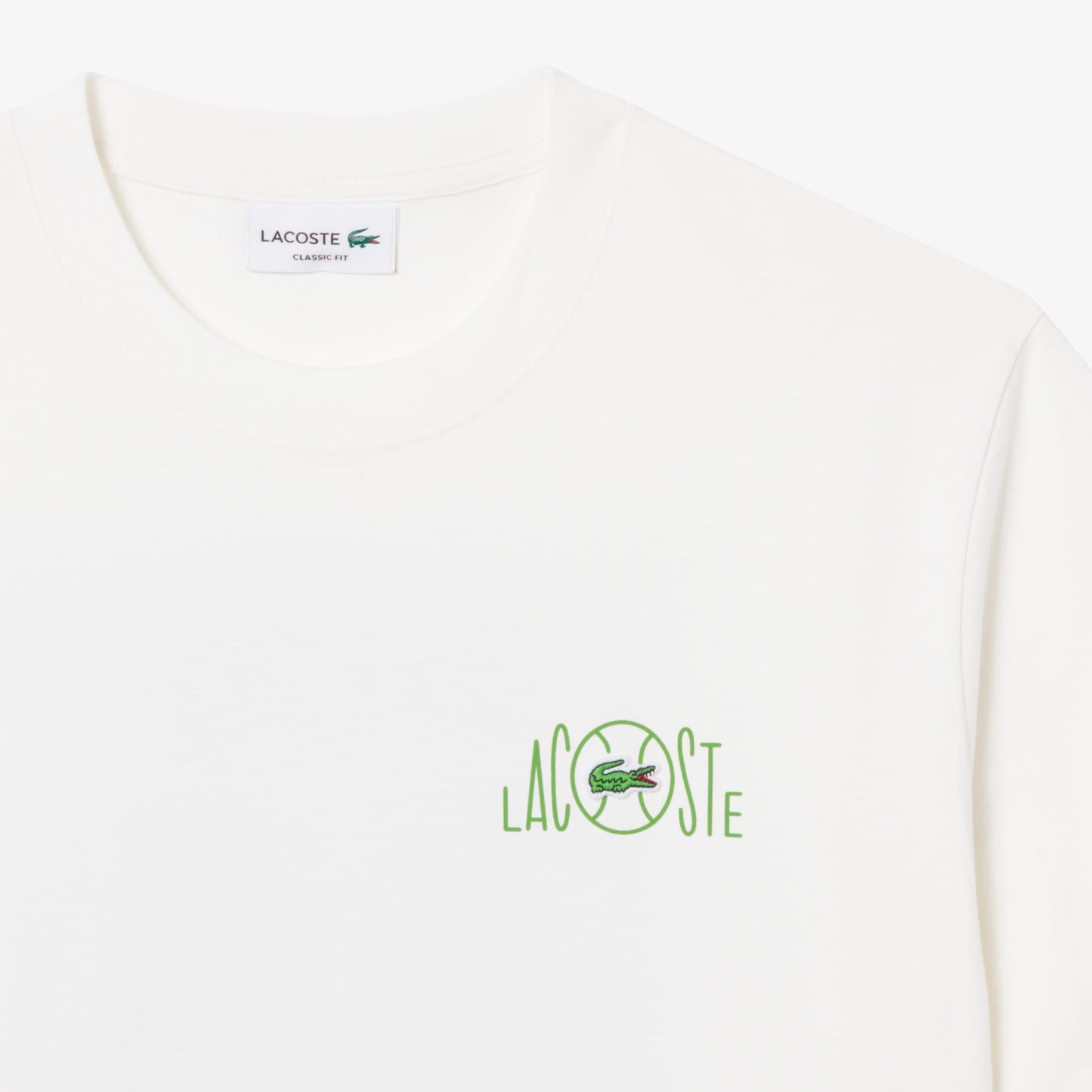 Lacoste Erkek Classic Fit Baskılı Beyaz T-shirt