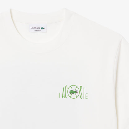 Lacoste Erkek Classic Fit Baskılı Beyaz T-shirt