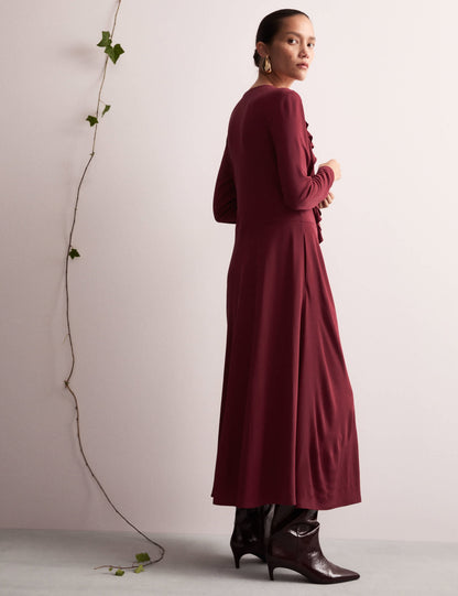 Jaeger Regular Fit V Yaka Midi Elbise