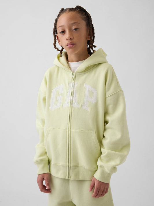 Açık Yeşil Vintagesoft Logo Fermuarlı Sweatshirt