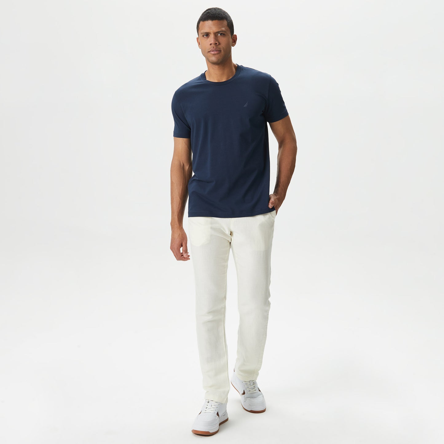 Nautica Erkek Lacivert Standart Fit T-shirt