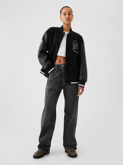 Siyah Organik Pamuk '90s Loose Jean Pantolon