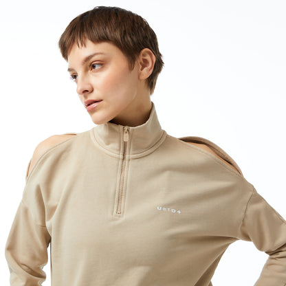 United4 Classic Kadın Krem Sweatshirt