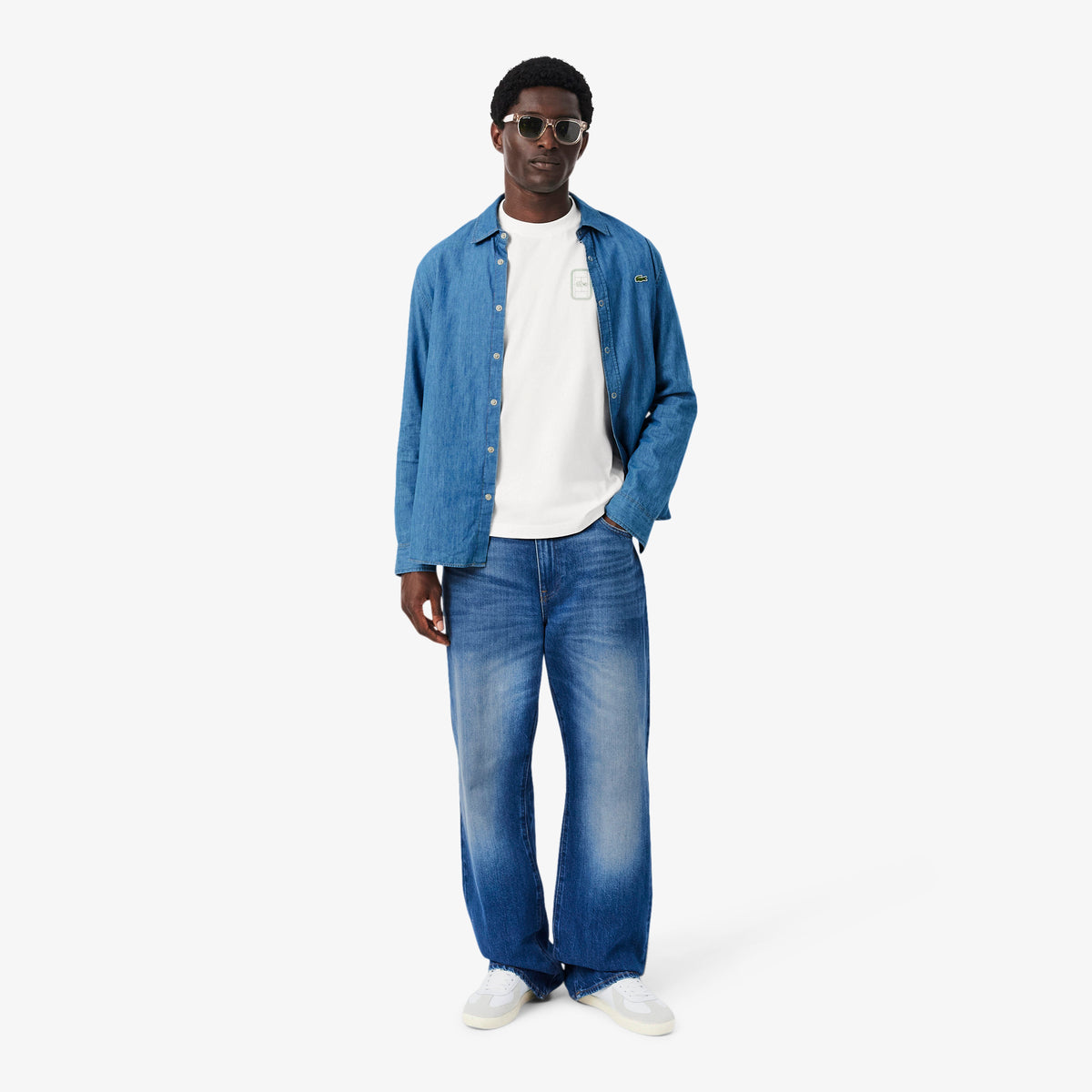 Lacoste Unisex Classic Fit Bisiklet Yaka Baskılı Beyaz T-shirt
