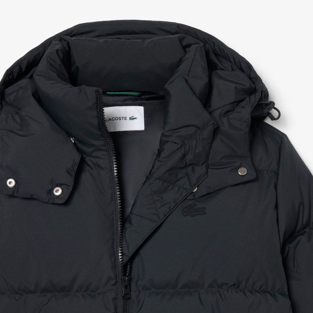 Lacoste Kadın Regular Fit Kapüşonlu Siyah Şişme Mont