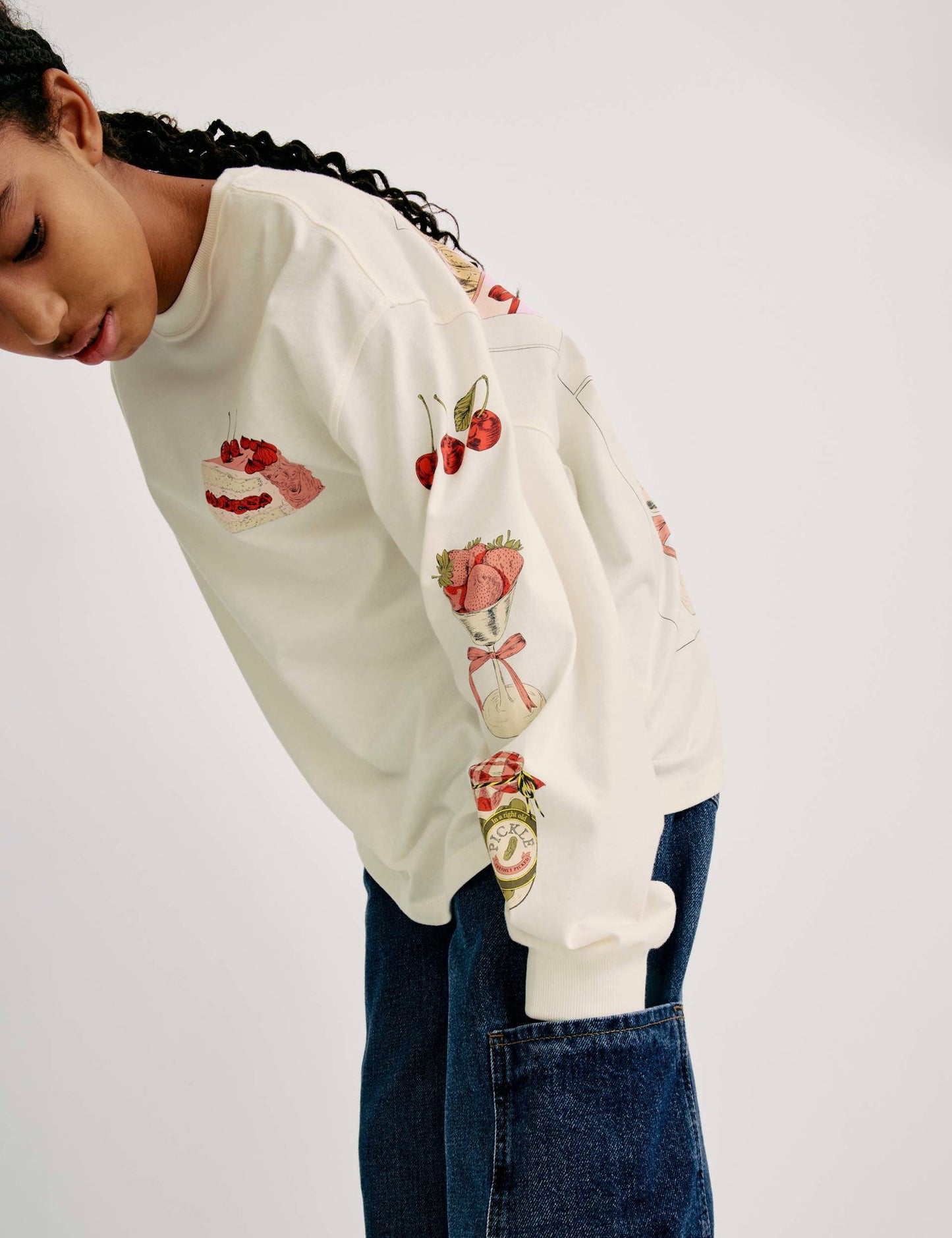 Desenli Pamuklu Sweatshirt