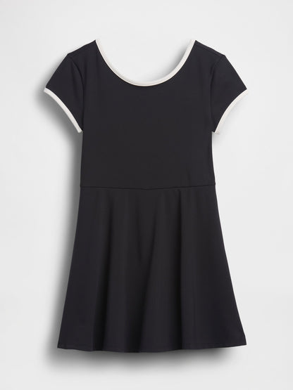 Siyah Cap-sleeve Athletic Elbise
