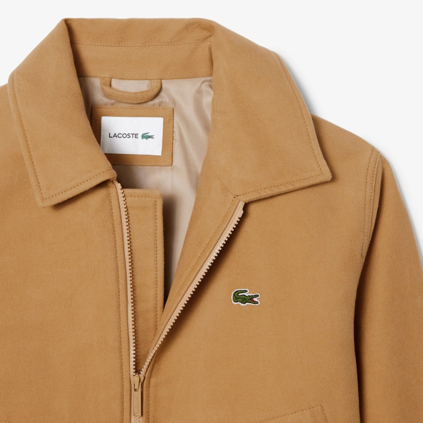 Lacoste Erkek Classic Fit Gömlek Yaka Bej Ceket