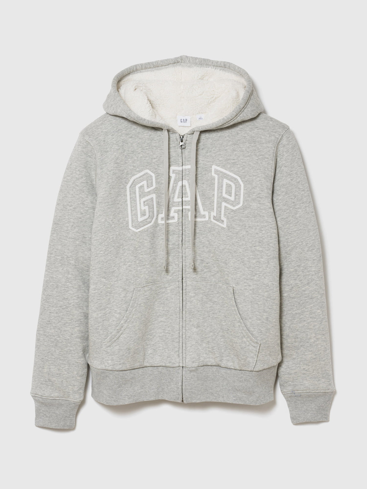 Gri Relaxed Gap Logo Sherpa-astarlı Fermuarlı Sweatshirt